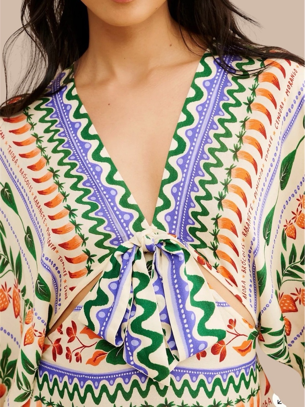 FARM Rio V-Neckline Kaftan Maxi Cutouts Dress Size Small - Picture 4 of 14